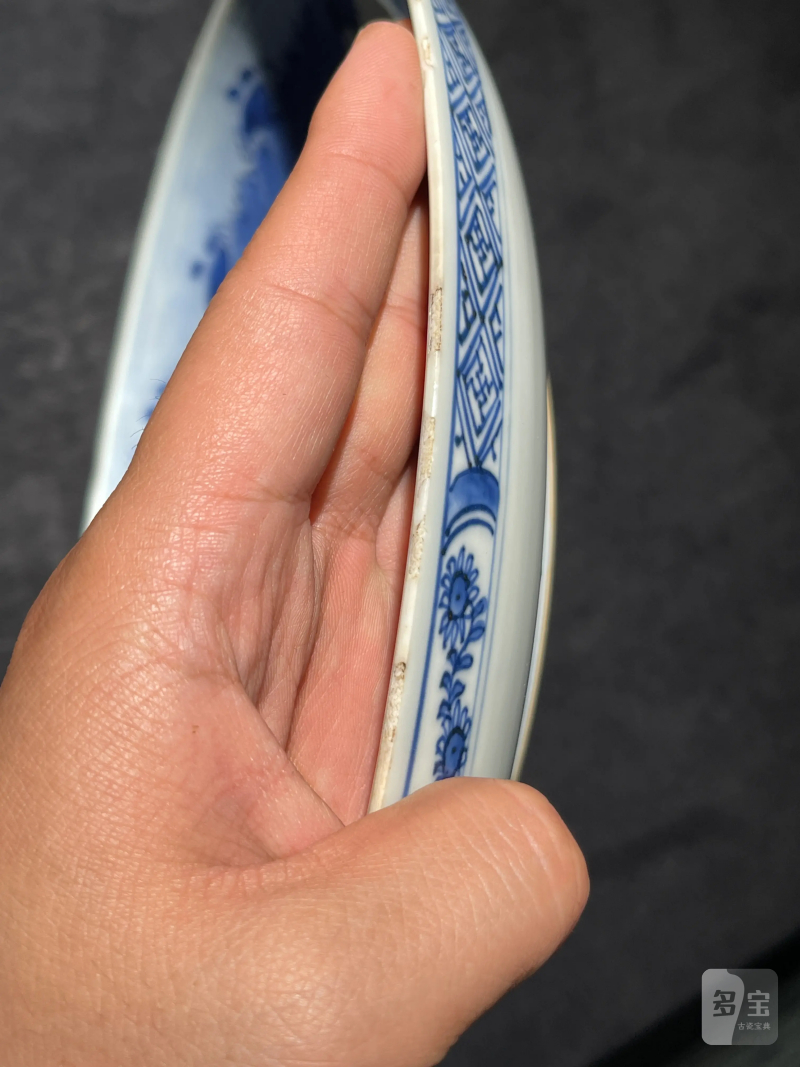 清康熙 青花西厢记纹大盘 - 图12